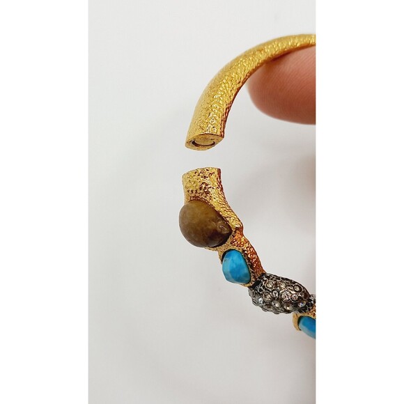 Alexis Bittar Elements Cholulian Turquoise, Labradorite & Crystal Cluster Bangle - Picture 13 of 13